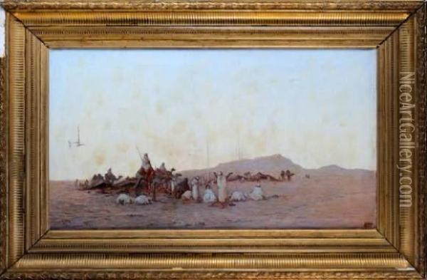 Le Campement Des Nomades Oil Painting - Leon Adolphe Legendre