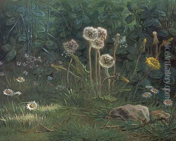 Dandelions Oil Painting - Jean-Francois Millet