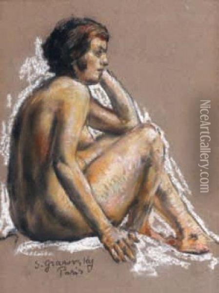 Jeune Femme Nue, Paris Oil Painting - Sam Granowsky