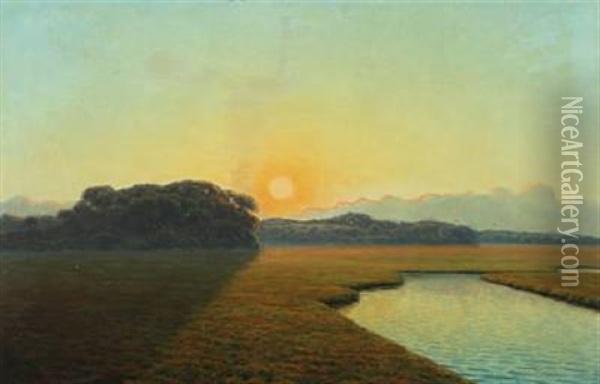 Sunset Oil Painting - Albert Evard Wang