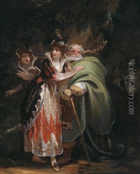 The Merry Wives Of Windsor Oil Painting - William Hamilton