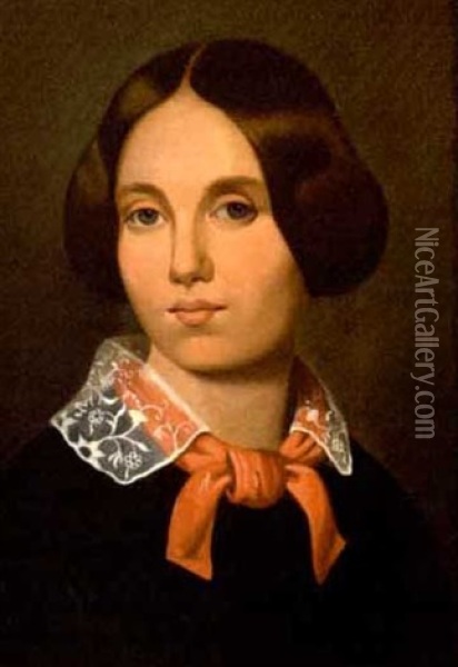 Portrait Of Miss Emma Cockerill Oil Painting - George Caleb Bingham