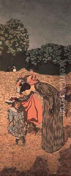 The Public Gardens: The Questioning, 1894 Oil Painting - Jean-Edouard Vuillard