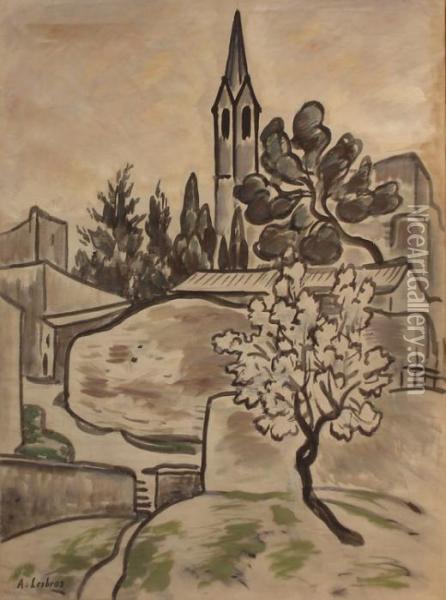 Chapelle Aux Arbres Oil Painting - Alfred Lesbros