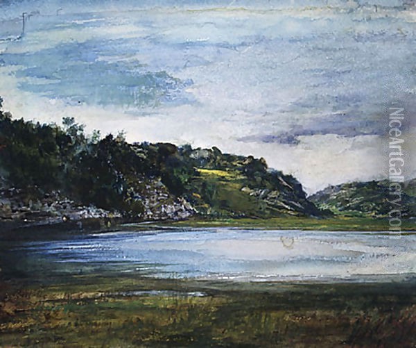 Paradise Rocks Study at Paradise Newport Rhode Island 1884 Oil Painting - Jeno Gabor
