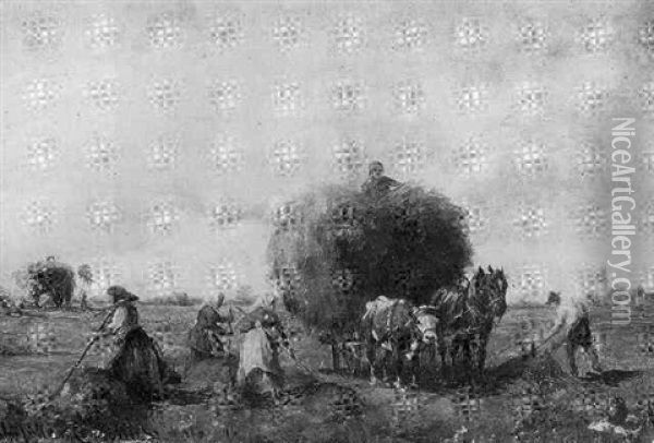 The Hay Harvest Oil Painting - Ludwig Mueller-Cornelius