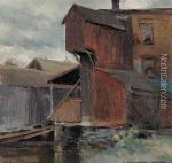 Untitled - Mill On Green River Oil Painting - Farquhar Mcgillivr. Knowles