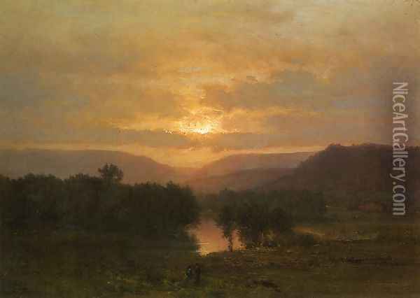Sunset I Oil Painting - George Inness