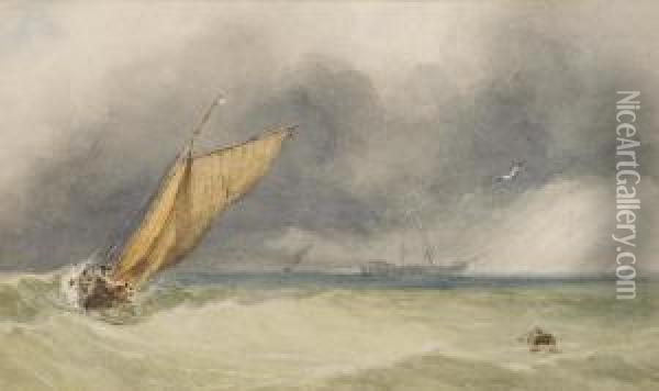 An Approaching Squall Oil Painting - John Le Capelain