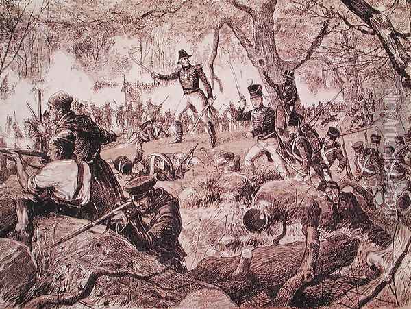 The Battle of Chateauguay, 26th October 1813, 1880 Oil Painting - Anonymous Artist