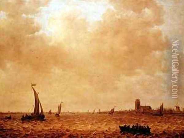 View of the Old Maas Dordrecht Oil Painting - Jan van Goyen