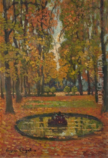 Herbstlicher Park Oil Painting - Eugene Chigot