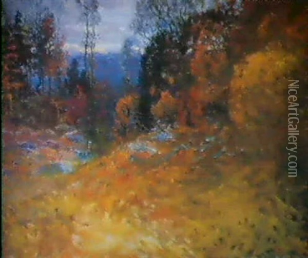 Late Afternoon, Autumn Oil Painting - John Joseph Enneking