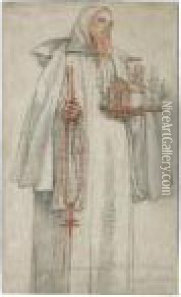 Fra Stefano, As Saint Romuald Oil Painting - Federico Zuccaro