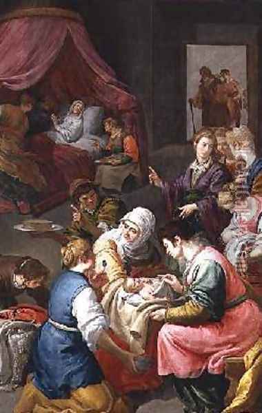 The Birth of the Virgin Oil Painting - Jusepe or Jose (de Chavier) Leonardo