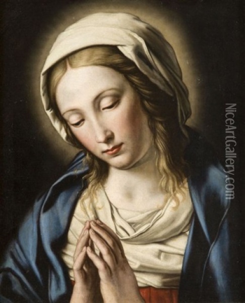 Vierge Priant Oil Painting - Giovanni Battista Salvi (Il Sassoferrato)