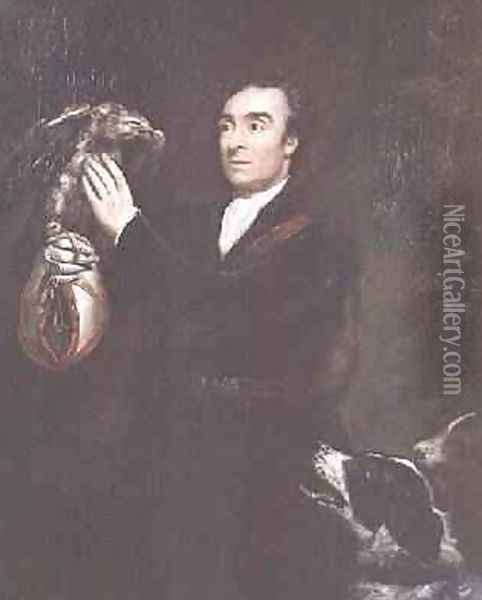 The Falconer a portrait of the artists brother Samuel Northcote 1809 Oil Painting - James Northcote