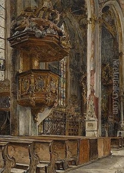 Kircheninterieur Oil Painting - Carl Wilhelm Anton Seiler
