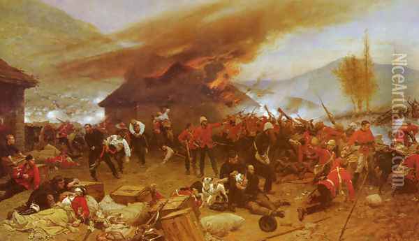 The Defence Of Rorke's Drift Oil Painting - Alphonse de Neuville