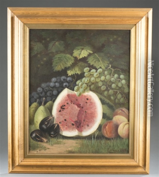 Still With Watermelon Oil Painting - Cyrenius Hall