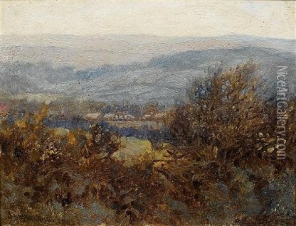 Stream Near Tavistock, South Devon (+ Landscape Near Tavistock, South Devon; 2 Works) Oil Painting - James Smith Morland
