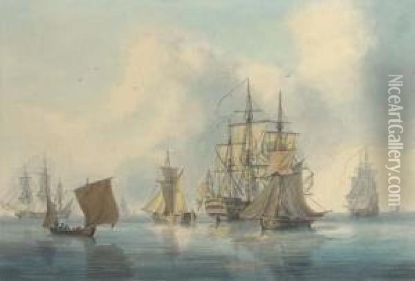 The Anchorage At Spithead Oil Painting - William Anderson