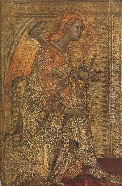 The Angel of the Annunciation 1333 Oil Painting - Simone Martini