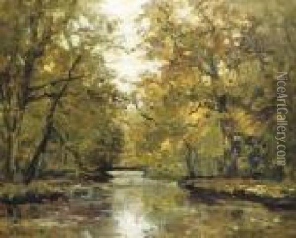 A Forest Stream In Autumn Oil Painting - Louis Apol