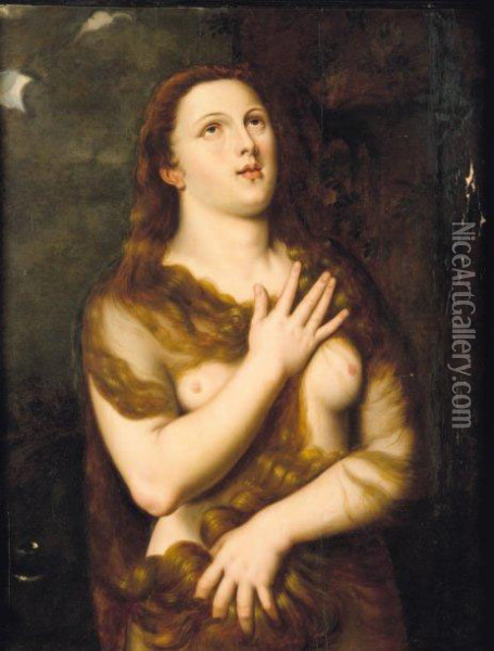 Marie-madeleine Oil Painting - Tiziano Vecellio (Titian)