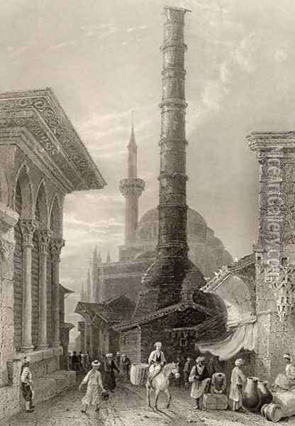 The Tchernberle Tash, Constantinople, Istanbul, Turkey Oil Painting - William Henry Bartlett