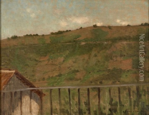 Versant De Colline Vu D'un Balcon Oil Painting - Ernest Joseph Laurent