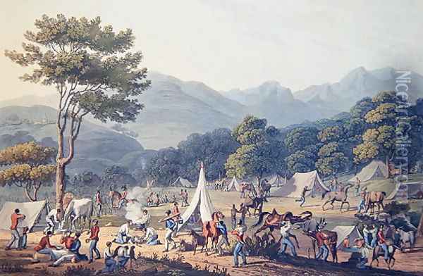 Troops Bivouacked near Villa Velha, engraved by C. Turner, 19th May 1811 Oil Painting - Thomas Staunton St. Clair