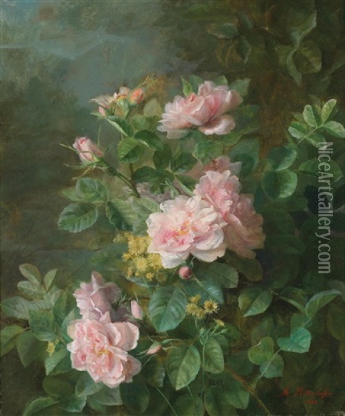 Rosen Oil Painting - Jules Ferdinand Medard