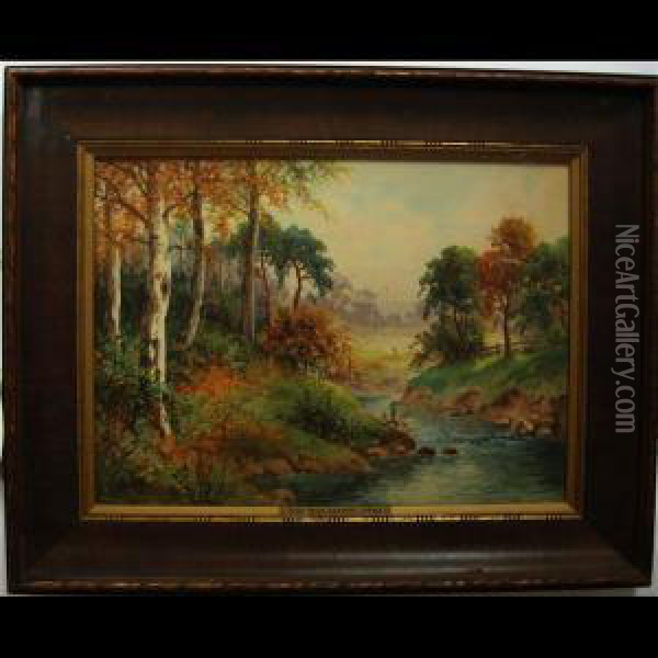 Budby Brook, Sherwood Oil Painting - Joseph Halford Ross