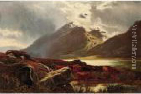 On The Welsh Hills Near Capel Currig Oil Painting - Sidney Richard Percy