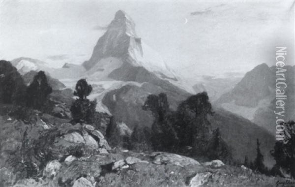 Blick Auf Das Matterhorn Oil Painting - Georg Macco