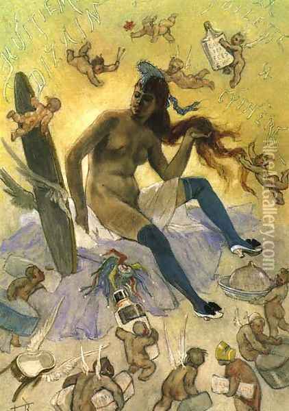 Cythera's Toilette Oil Painting - Felicien Rops