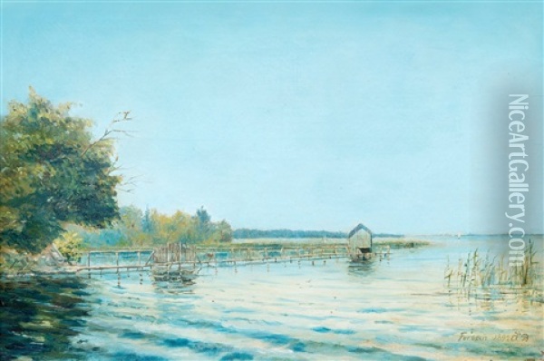 Summer Day Oil Painting - August Wilhelm Boesen