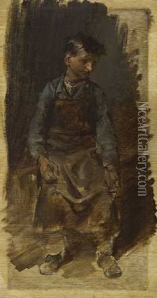 Sitzender Schusterjunge Oil Painting - Wilhelm Busch