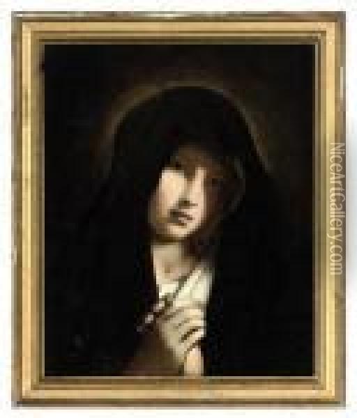 Madonna At Prayer Oil Painting - Giovanni Battista Salvi