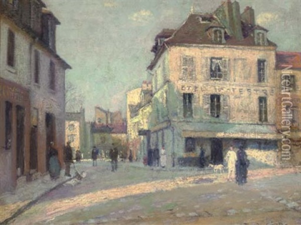 La Place Du Tertre, Montmartre Oil Painting - Paul De Castro