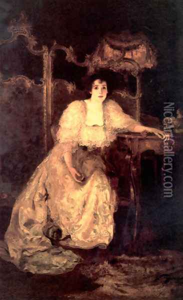 Portrait of a Lady Oil Painting - Solomon J Solomon