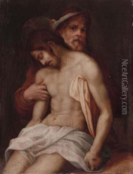 Cristo Deposto Sorretto Da Nicodemo Oil Painting - Giovanni Antonio Lappoli