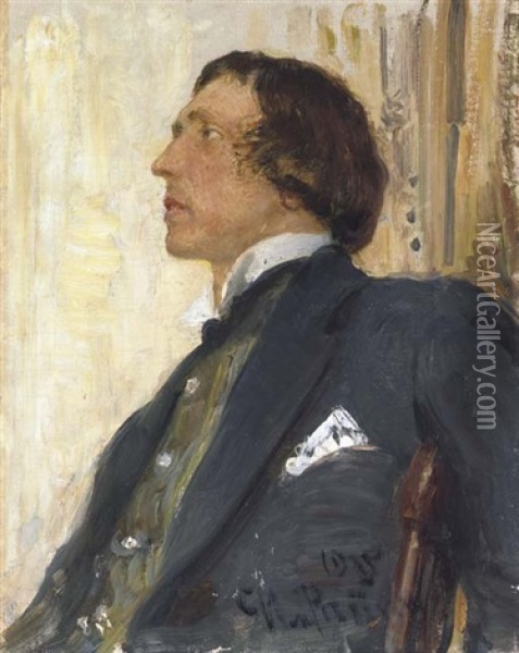 Portrait Of Nikolai Evreinov Oil Painting - Ilya Repin