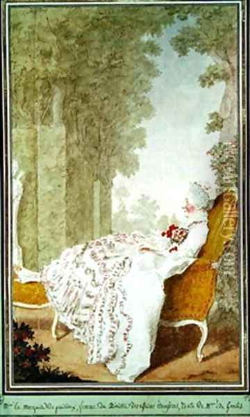 La marquise de Puisieux Oil Painting - Louis Carrogis Carmontelle