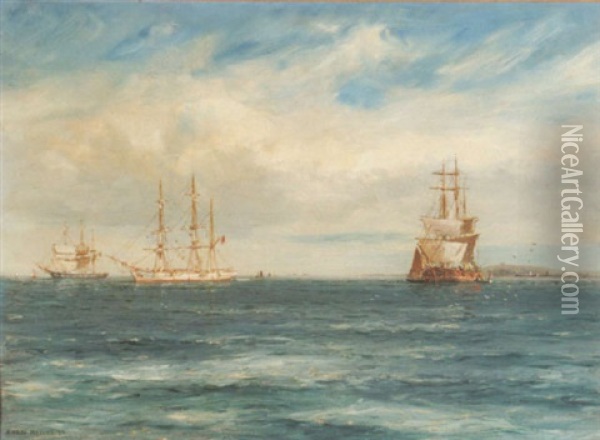 Summer Weather, Falmouth Harbour Oil Painting - Arthur Wilde Parsons