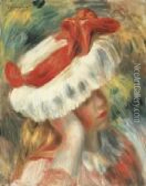 Jeune Fille Au Chapeau Oil Painting - Pierre Auguste Renoir