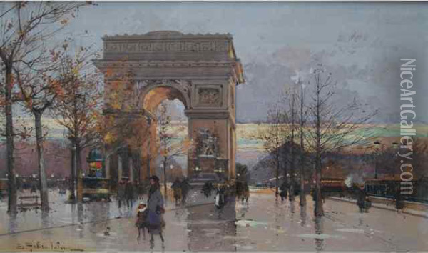 La Place De L'etoile Oil Painting - Eugene Galien-Laloue