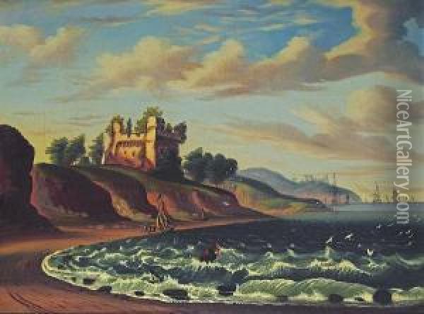 Castle By The Sea Oil Painting - Thomas Chambers