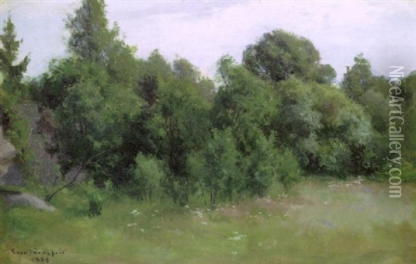 Metsanreuna Oil Painting - Eero Jaernefelt